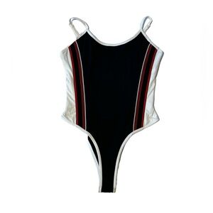 Tiger Mist Black Striped Thong Bodysuit